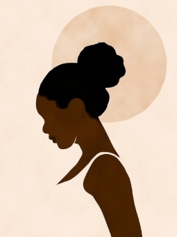 Affiche - Silhouette Fierce - Art mural | Oueso - Art Afro Contempo...