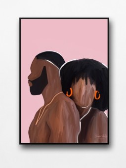 Framed poster - Amoureuse (Beaux arts) - Accueil | Oueso - Contempo...