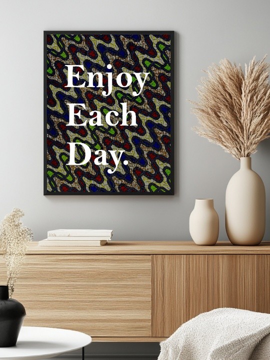 Framed poster - Enjoy each day wax-Accueil-OUESO