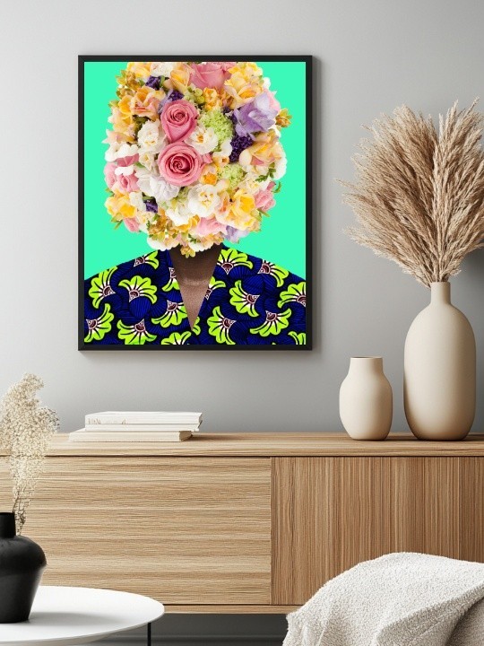 Framed poster - Afiya (Wax pop art)-Accueil-OUESO