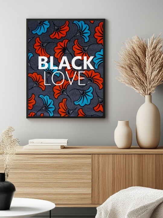Affiche encadrée - Black love wax-Accueil-OUESO