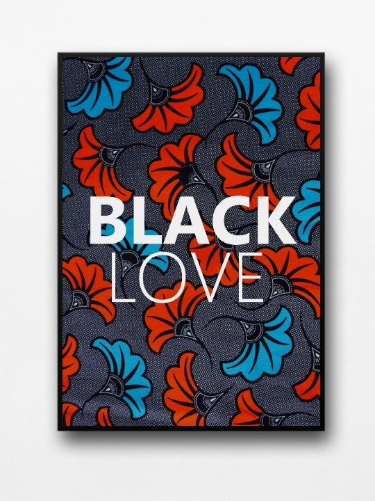 Affiche encadrée - Black love wax-Accueil-OUESO