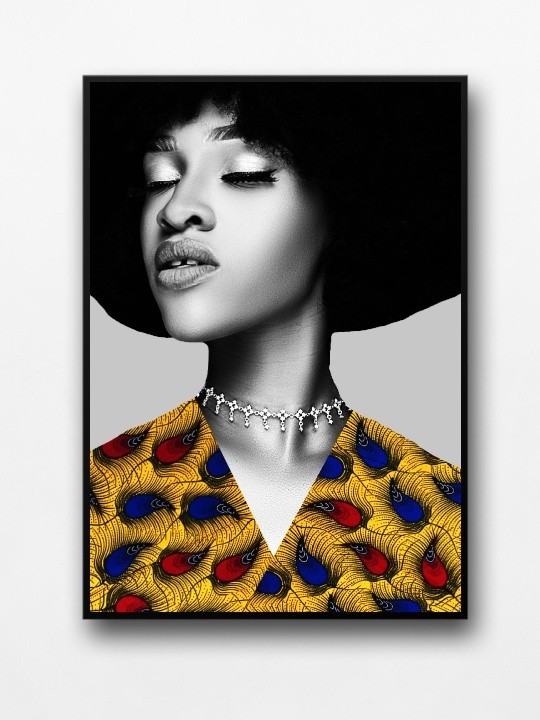 Affiche encadrée - Ylang (Wax pop art)-Accueil-OUESO