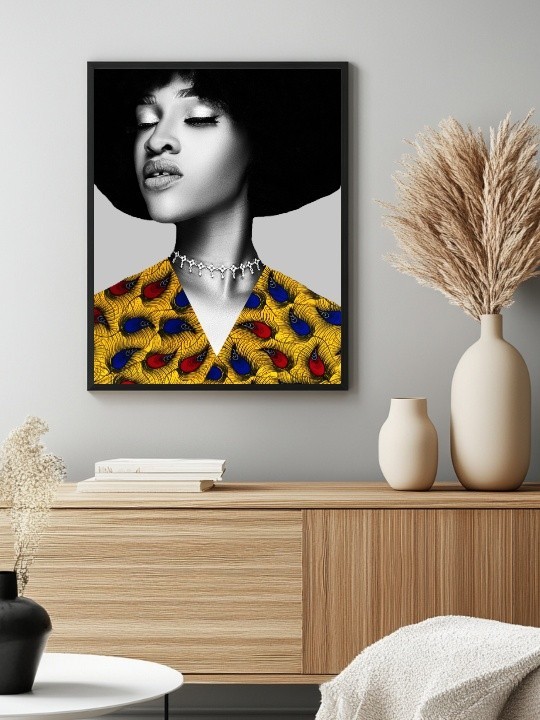 Affiche encadrée - Ylang (Wax pop art)-Accueil-OUESO