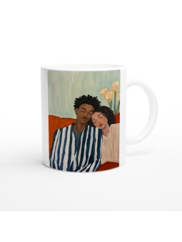Mug - Couple hugging - Accueil | Oueso - Art Afro Contemporain