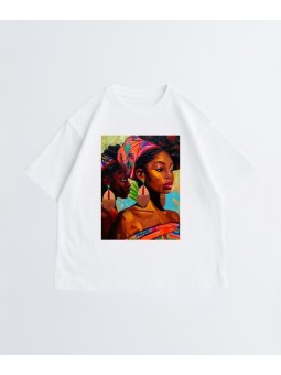Unisex T-shirt - Mina and Mona - Accueil | Oueso - Art Afro Contemp...