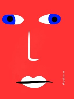 Affiche - visage Rouge