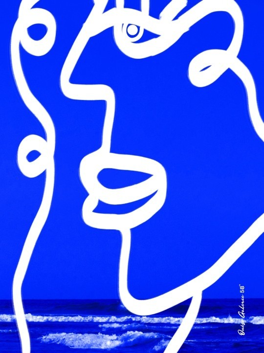 Poster - Visage bleu-Posters-OUESO