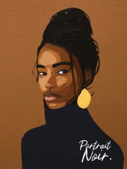 Affiche - Beauty Loo (Portrait Noir) - Accueil | Oueso - Art Afro C...