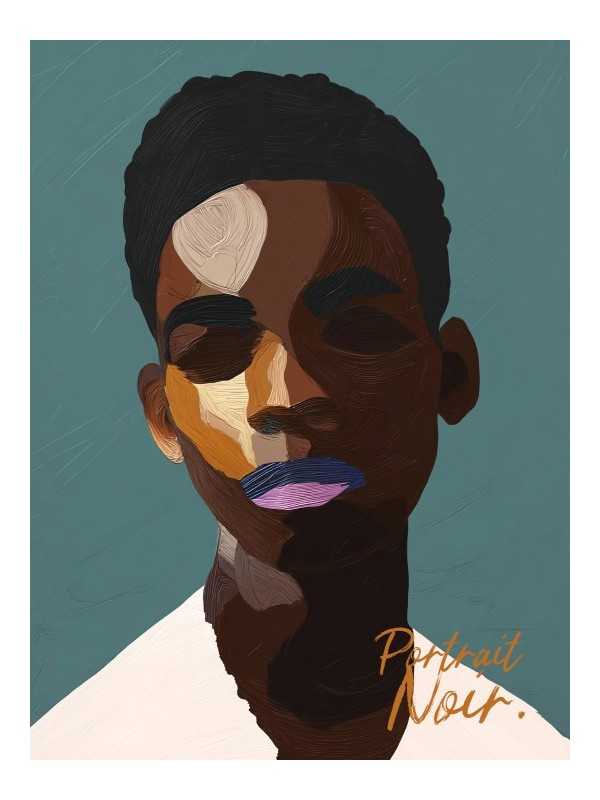 Affiche - Bilogo (Portrait Noir) - Accueil | Oueso - Art Afro Conte...