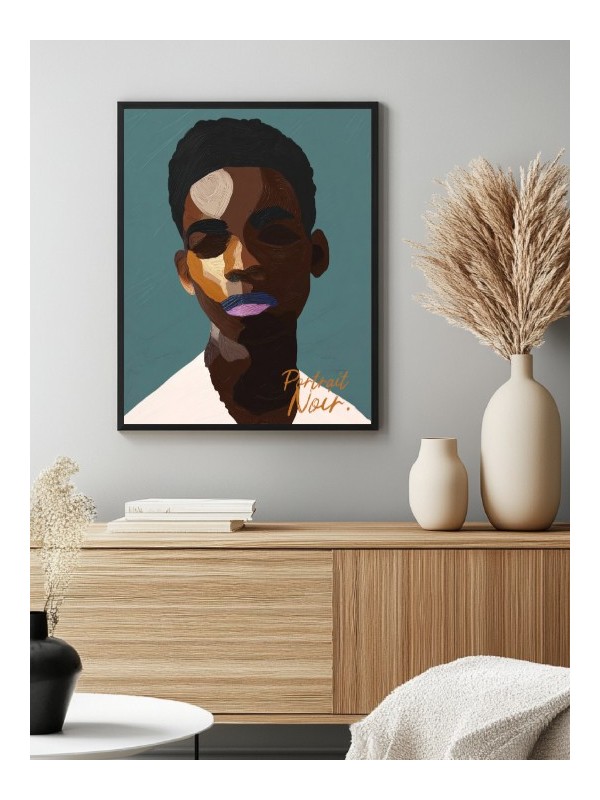 Affiche encadrée - Bilogo (Portrait Noir)