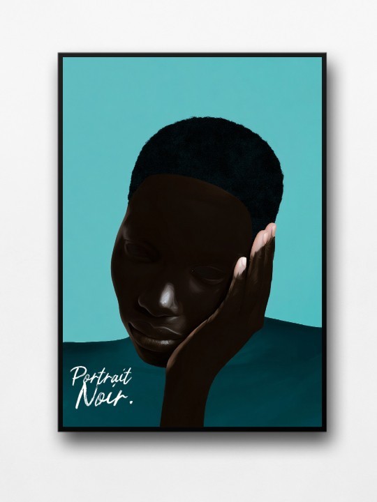 Affiche encadrée - Bozi (Portrait Noir)-Accueil-OUESO