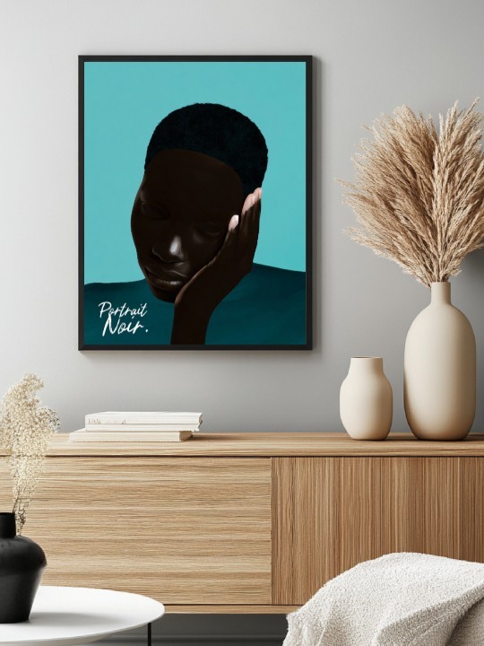 Affiche encadrée - Bozi (Portrait Noir)-Accueil-OUESO