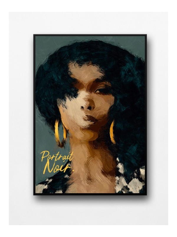 Affiche encadrée - Coko (Portrait Noir)