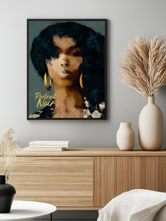 Affiche encadrée - Coko (Portrait Noir)-Accueil-OUESO