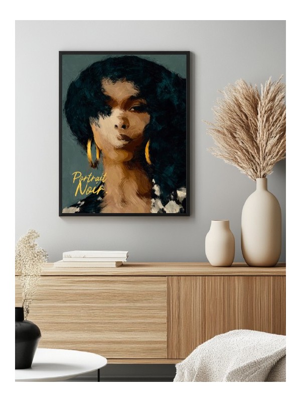 Affiche encadrée - Coko (Portrait Noir)