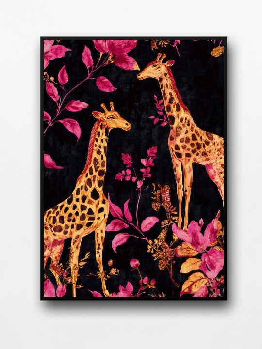 Framed poster - Girafe Art-Accueil-OUESO