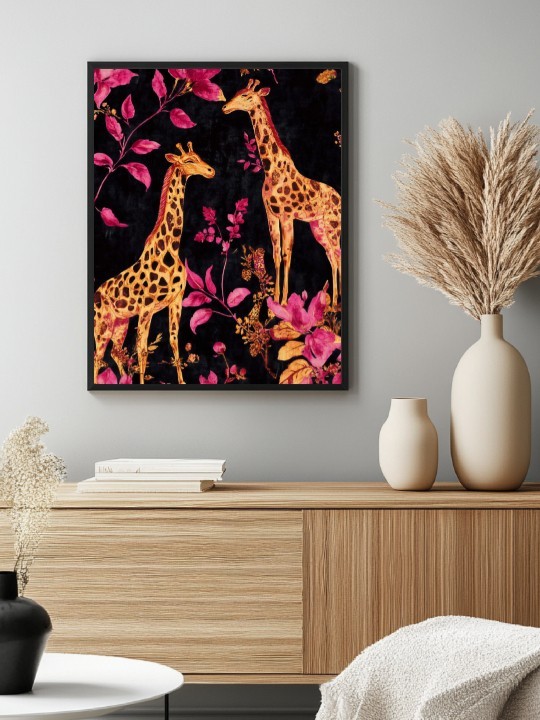 Framed poster - Girafe Art-Accueil-OUESO