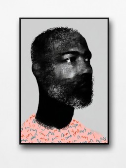 Framed poster - Malik - Accueil | Oueso - Contemporary Afro Art