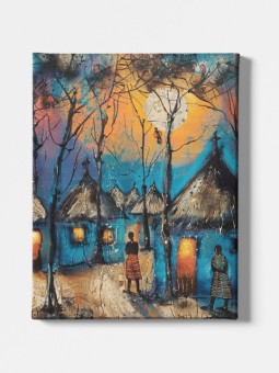 Toile - Evening at village