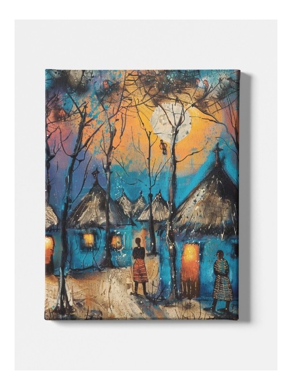 Toile - Evening at village