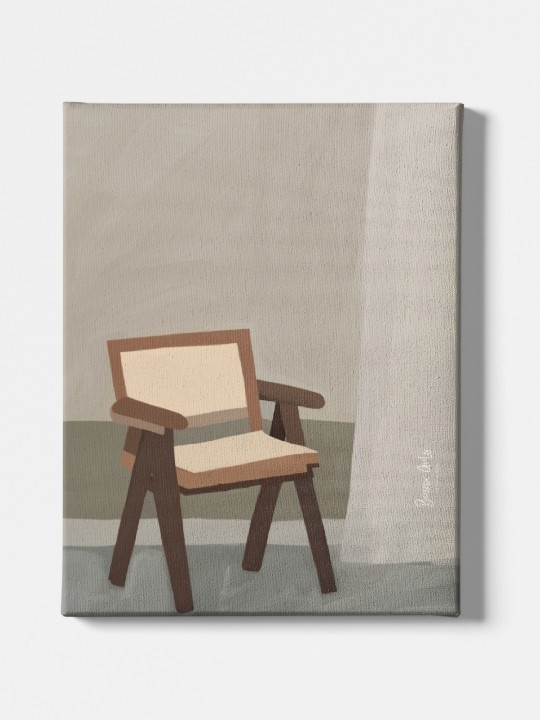 Toile - Wooden chair (Beaux arts)-Accueil-OUESO