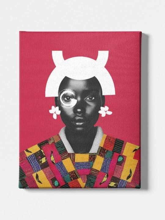 Toile - Rouge cœur (Wax Pop Art) Toile - Rouge cœur (Wax Pop Art)-Accueil-OUESO