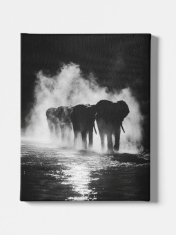 Toile - Herds of elephants