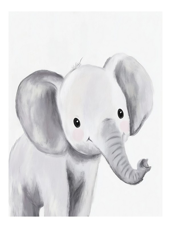 Poster - Elephant gris