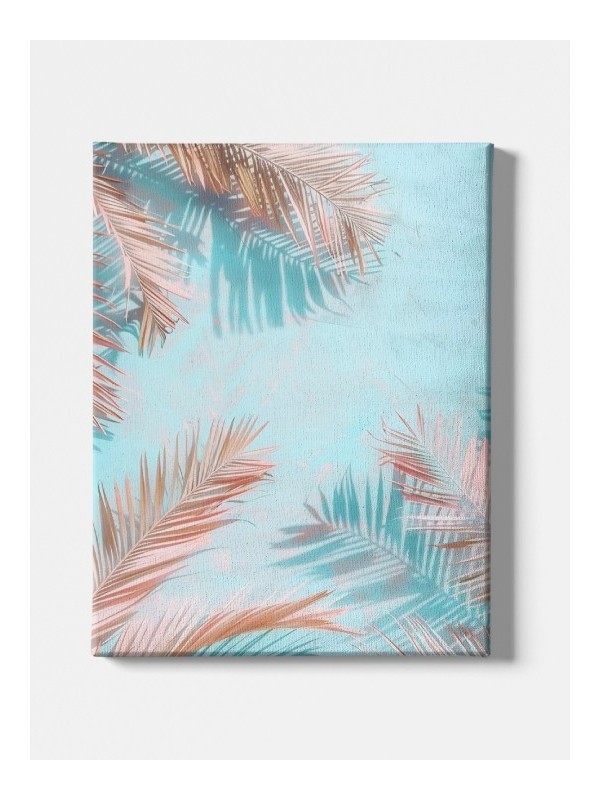 Canvas - Palmier fond bleu Canvas - Palmier fond bleu