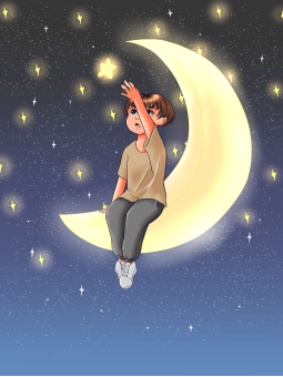 Poster - Étoiles sur Fond Bleu - Accueil | Oueso - Contemporary Afr...