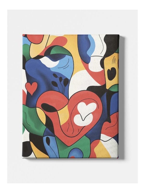 Toile - Cœur coloré
