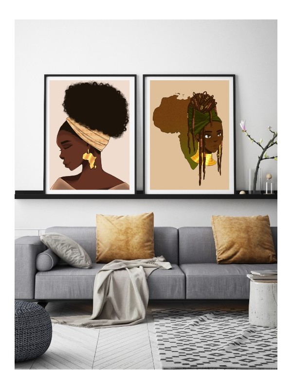 Set of posters - Gansia - Accueil | Oueso - Contemporary Afro Art Set of posters - Gansia - Accueil | Oueso - Contemporary Afro Art