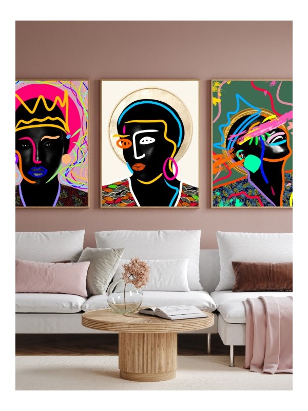 Set of posters - Violetta - Accueil | Oueso - Contemporary Afro Art Set of posters - Violetta - Accueil | Oueso - Contemporary Afro Art