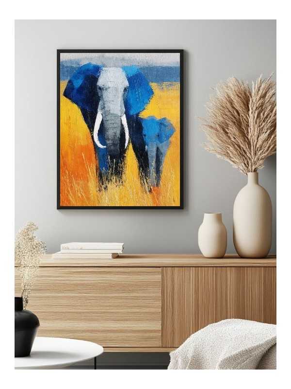 Poster - Éléphant Family - Accueil | Oueso - Contemporary Afro Art Poster - Éléphant Family - Accueil | Oueso - Contemporary Afro Art