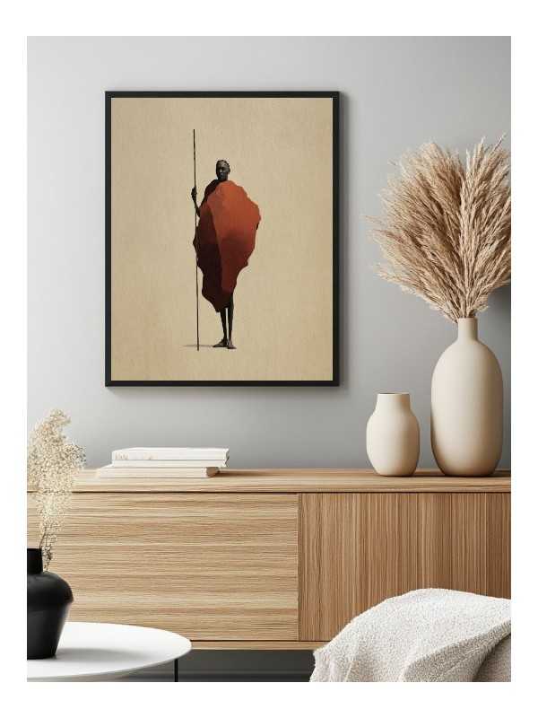 Poster - Guerrier - Accueil | Oueso - Contemporary Afro Art