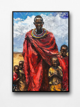 Affiche encadrée - Family tribe - Accueil | Oueso - Art Afro Contem...
