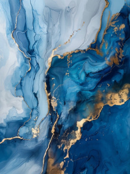 Poster - Blue marbre - Accueil | Oueso - Contemporary Afro Art