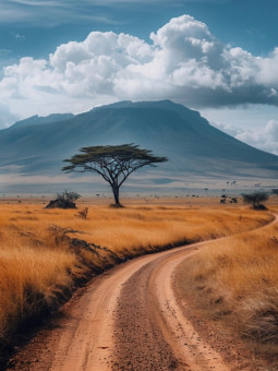 Poster - Road savana - Accueil | Oueso - Contemporary Afro Art