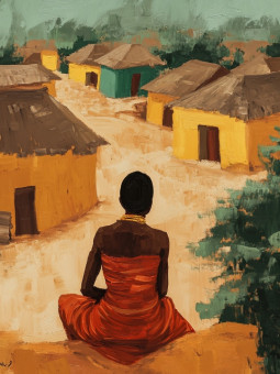 Affiche - Village Vili - Accueil | Oueso - Art Afro Contemporain