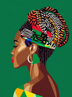 Affiche - Green bogolan - Accueil | Oueso - Art Afro Contemporain