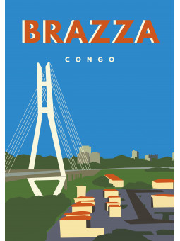 Affiche poster - Brazza - Art mural | Oueso - Art Afro Contemporain