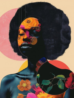 Affiche - Flower body - Accueil | Oueso - Art Afro Contemporain
