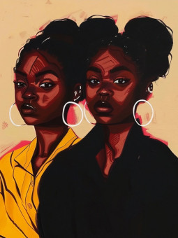 Poster - Twins - Accueil | Oueso - Contemporary Afro Art