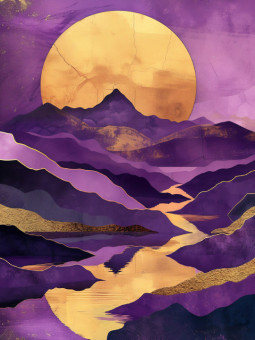 Poster - Purple mountains - Accueil | Oueso - Contemporary Afro Art
