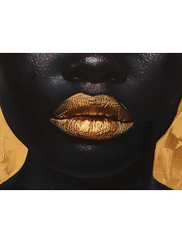 Poster - Golden lips - Accueil | Oueso - Contemporary Afro Art
