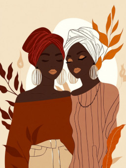 Poster - Two sisters - Accueil | Oueso - Contemporary Afro Art
