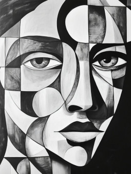 Affiche - Cubisme face - Accueil | Oueso - Art Afro Contemporain