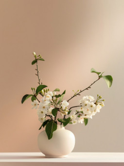Affiche - White Flowers - Accueil | Oueso - Art Afro Contemporain