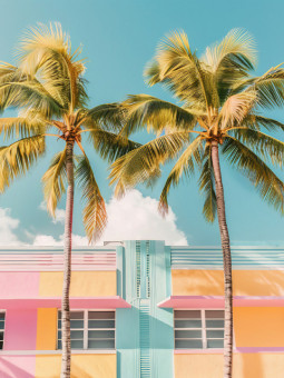 Poster - Twin palm trees - Accueil | Oueso - Contemporary Afro Art